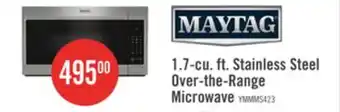 The Brick Maytag 1.7 Cu. Ft. Over-the-Range Microwave with 900 Watts Cooking - Stainless Steel - YMMMS4230PZ offer