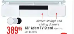 The Brick Adam 68 Modern TV Stand with Storage and Cable Management for TVs up to 75- White offer