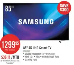 The Brick Samsung 85 Crystal UHD U8000 4K Smart TV offer