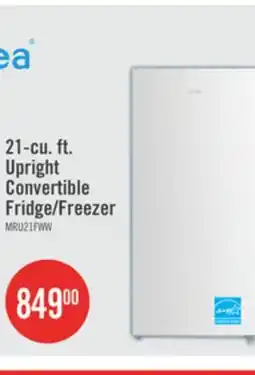 The Brick Midea 21 Cu. Ft. Convertible 2-in-1 Upright Refrigerator-Freezer - White - MRU21F6AWW offer