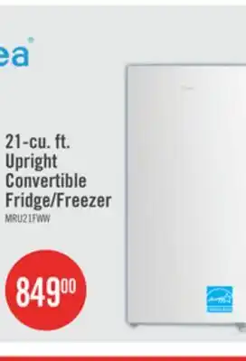 The Brick Midea 21 Cu. Ft. Convertible 2-in-1 Upright Refrigerator-Freezer - White - MRU21F6AWW offer