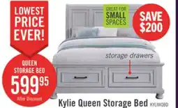 The Brick Kylie Platform Storage Bed with Headboard & Frame, Sand - Queen Size offer