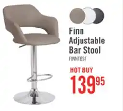 The Brick Finn Barstool with Swivel & Adjustable Seat, Vegan Leather Fabric, Metal - Beige offer