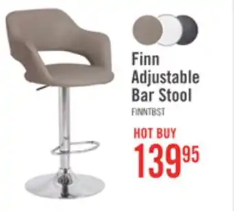 The Brick Finn Barstool with Swivel & Adjustable Seat, Vegan Leather Fabric, Metal - Beige offer
