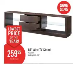 The Brick Alex 84 Modern TV Stand with Storage and Cable Management for TVs up to 90- Walnut Oak offer