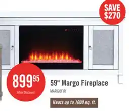 The Brick Margo 59 Glam Electric Fireplace TV Stand with Storage and Cable Management for TVs up to 65- Sil offer