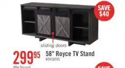 The Brick Royce 58 Modern TV Stand with Storage and Cable Management for TVs up to 65- Distressed Grey offer