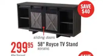 The Brick Royce 58 Modern TV Stand with Storage and Cable Management for TVs up to 65- Distressed Grey offer