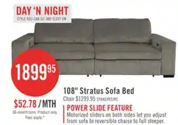 The Brick Stratus 108 Faux Fur Fabric Full-Size Sofa Bed with Power Sliding - Fog Grey offer