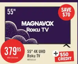 The Brick Magnavox 55 4K Ultra HD Roku Smart TV offer