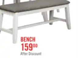 The Brick Echo Dining Bench with Linen-Look Fabric, Wood, 47.24W - White/Grey offer