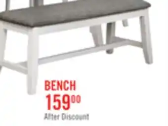 The Brick Echo Dining Bench with Linen-Look Fabric, Wood, 47.24W - White/Grey offer