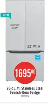 The Brick Frigidaire 33 20 Cu. Ft. Counter-Depth French Door Refrigerator - FRFG2033AV offer