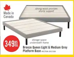 The Brick Breeze Queen Platform Base - Light Grey offer