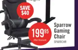 The Brick Sparrow 28.3 Ergonomic Gaming Chair with Lumbar Cushion and Footrest - Black offer