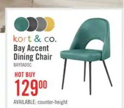 The Brick Kort & Co. Bay Dining Chair with Vegan Leather Fabric, Metal - Aqua offer