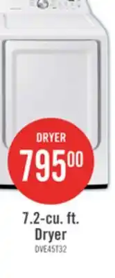 The Brick Samsung 7.2 Cu. Ft. Electric Dryer - White - DVE45T3200W/AC offer