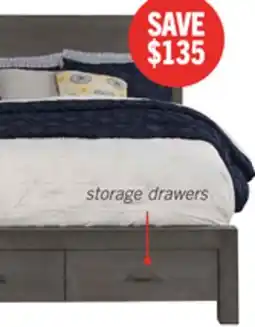 The Brick Koda Platform Storage Bed with Headboard & Frame, Wooden, Grey - Queen Size offer