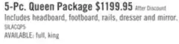 The Brick Silas 5pc Bedroom Set with Platform Bed, Dresser & Mirror, LED, Rustic Brown - Queen Size offer