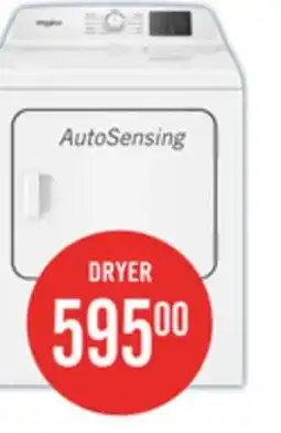 The Brick Whirlpool 29 7.0 Cu. Ft. Electric Dryer with AutoSensing - YWED4105SW offer