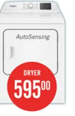 The Brick Whirlpool 29 7.0 Cu. Ft. Electric Dryer with AutoSensing - YWED4105SW offer