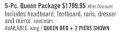 The Brick Haven 5pc Bedroom Set with Panel Bed, Dresser & Mirror, White - Queen Size offer