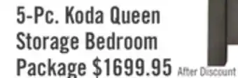 The Brick Koda 5pc Bedroom Set with Storage Bed, Dresser & Mirror, Wooden, Grey - Queen Size offer