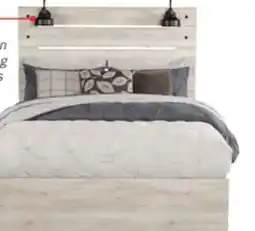 The Brick Abby Panel Bed with Headboard & Frame, LED, USB, White - Queen Size offer