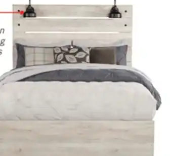 The Brick Abby Panel Bed with Headboard & Frame, LED, USB, White - Queen Size offer