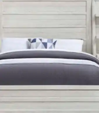 The Brick Haven Panel Bed with Headboard & Frame, White - Queen Size offer
