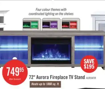 The Brick Aurora 72 Modern Electric Fireplace TV Stand with Storage & Cable Management for TVs up to 80- As offer