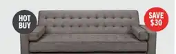 The Brick Campus 76 Fabric Klik Klak Futon with Tufting and Wood Legs - Grey offer