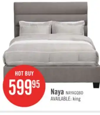 The Brick Naya Upholstered Bed in Grey Fabric, Tufted - Queen Size offer