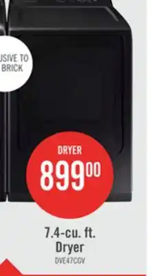 The Brick Samsung 7.4 Cu. Ft. Electric Dryer - Black Stainless Steel - DVE47CG3500VAC offer