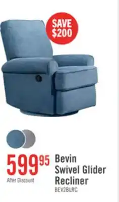 The Brick Bevin 34.4 Chenille Fabric Swivel Glider Reclining Chair - Blue offer