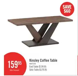 The Brick Kinsley 43.3 Modern Coffee Table - Dark Brown Wood offer