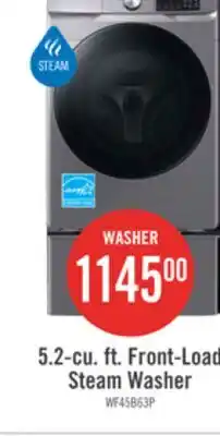 The Brick Samsung 5.2 Cu. Ft. Front-Load Steam Washer - Grey - Stackable - WF45B6300AP/US offer