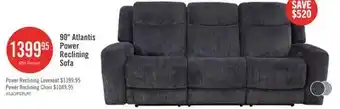 The Brick Atlantis 90 Fabric Zero Gravity Power Reclining Sofa - Dark Grey offer