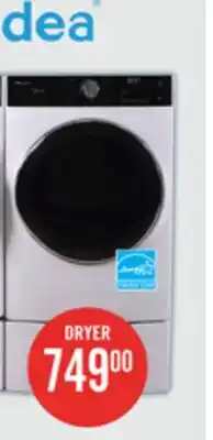 The Brick Midea 8 Cu. Ft. Electric Dryer - White - Stackable - MLE52N4AWW offer