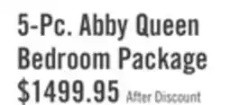 The Brick Abby 5pc Bedroom Set with Panel Bed, Dresser & Mirror, LED, USB, White - Queen Size offer