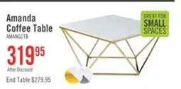 The Brick Amanda 31.5 Modern Square Coffee Table - White Marble Top with Gold Metal Base offer