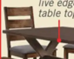 The Brick Plum 6pc Dining Set with Table, Bench & 4 Chairs, Wood, Live-Edge Look, 70.75W- Nutmeg Brown offer