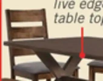 The Brick Plum 6pc Dining Set with Table, Bench & 4 Chairs, Wood, Live-Edge Look, 70.75W- Nutmeg Brown offer