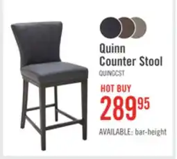 The Brick Quinn Counter-Height Stool with Vegan Leather Fabric - Grey offer