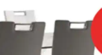 The Brick Tuxedo 7pc Dining Set with Table & 6 Chairs, Glass Top, Pedestal Base, 72W - Grey offer