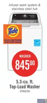 The Brick GE 5.3 Cu. Ft. Top Load Infusor Washer - White - GTW681BMRWS offer