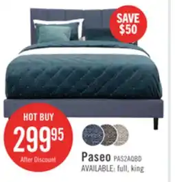 The Brick Paseo Upholstered Platform Bed in Navy Fabric - Queen Size offer