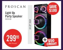 The Brick Proscan 2 x 15 120W Light Up Party Speaker with Bluetooth and Microphone offer