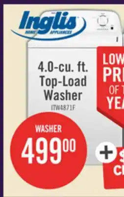 The Brick Inglis 4.0 Cu. Ft. Top-Load Washer - White - ITW4871FW offer