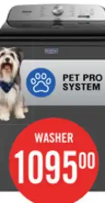 The Brick Maytag 5.4 Cu. Ft. Pet Pro Top-Load Washer - Volcano Black - MVW6500MBK offer